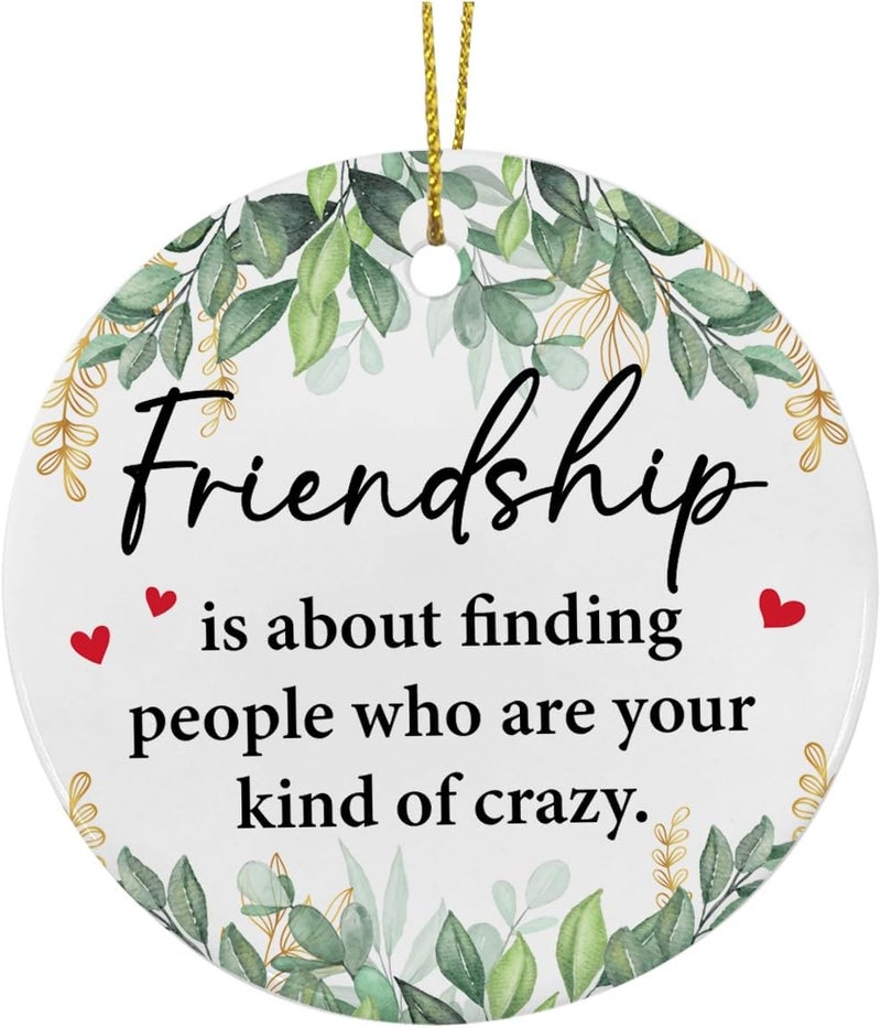 ZOSAN Funny Friendship Ceramic Ornament, Unique Gifts for Friends, Friendship Gifts for Women Friend BFF Bestie Soul Sister, Friends Christmas Ornament - Image 2